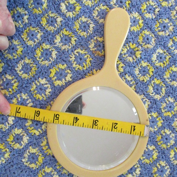 Vintage Celluloid Handheld Mirror - Picture 4 of 5